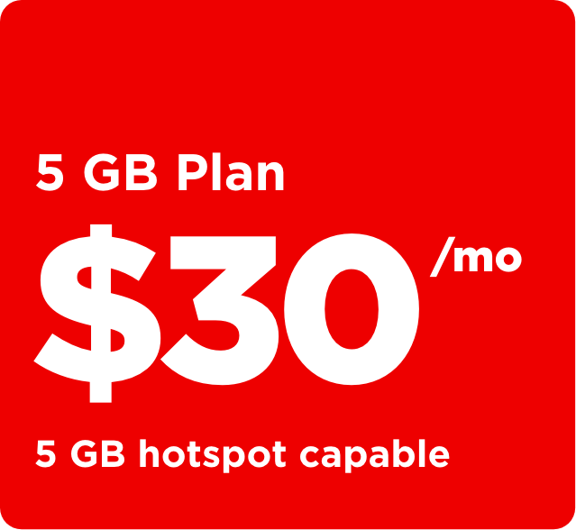 5 GB plan for $30/month