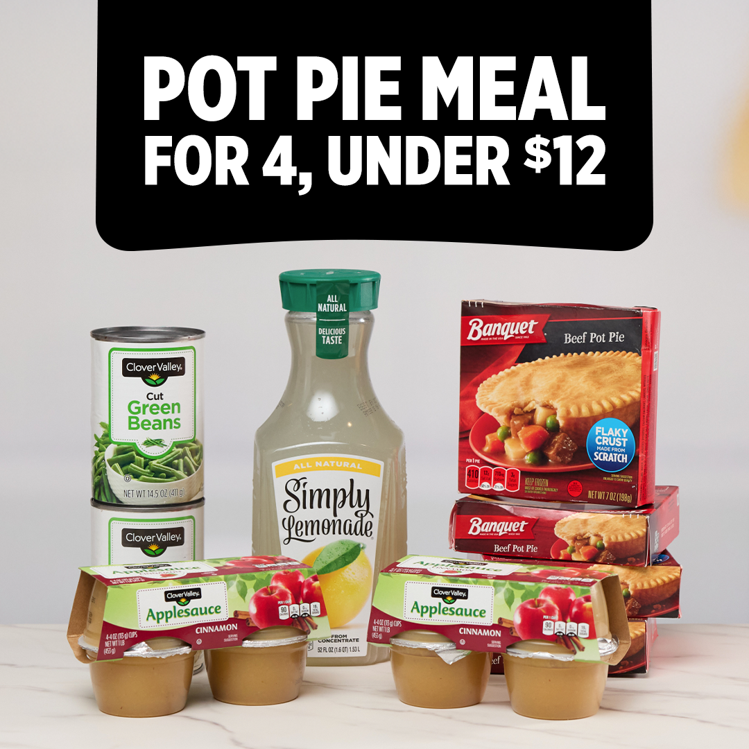 Pot pie meal for 4 under $12