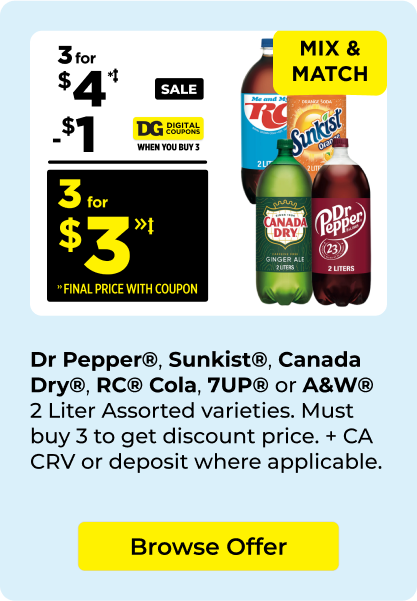3 for $13 soda liters