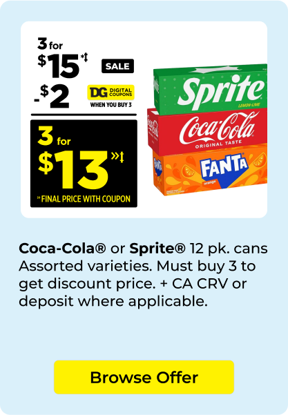3 for $13 soda cans