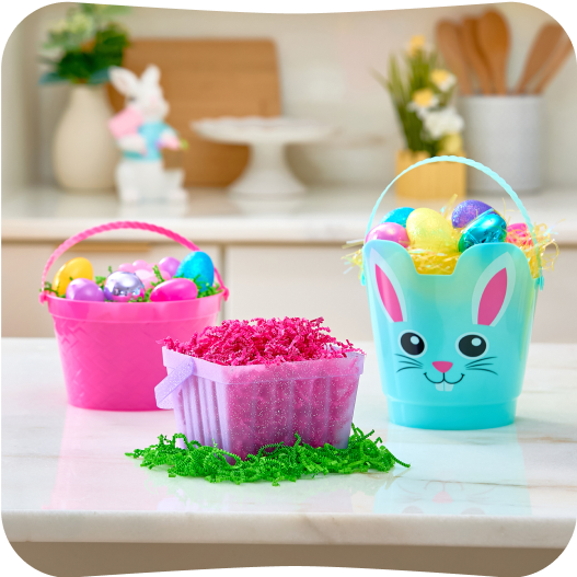 Easter Baskets, Eggs & Grass