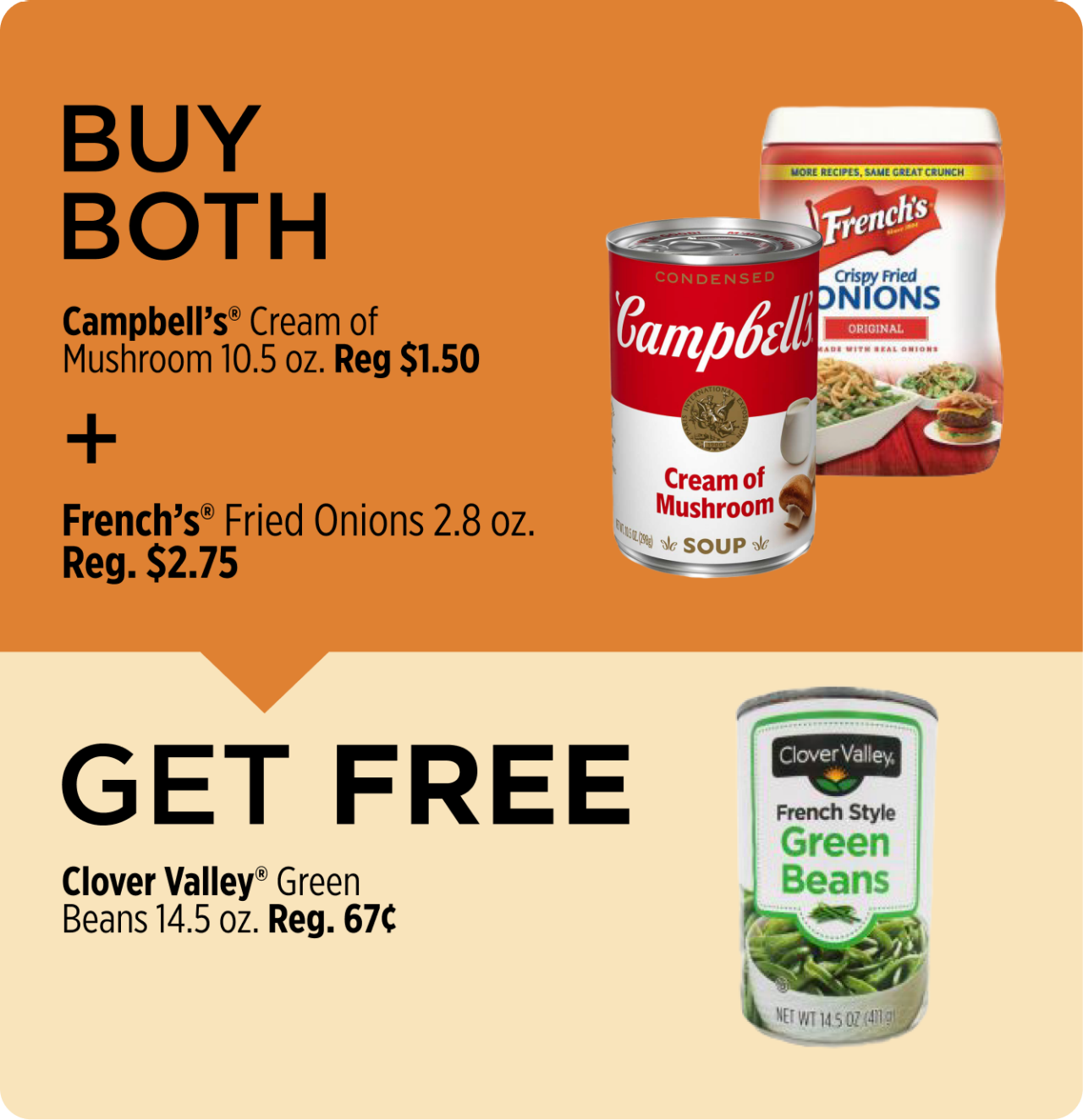 BOGO Free Green Bean Casserole Ingredients