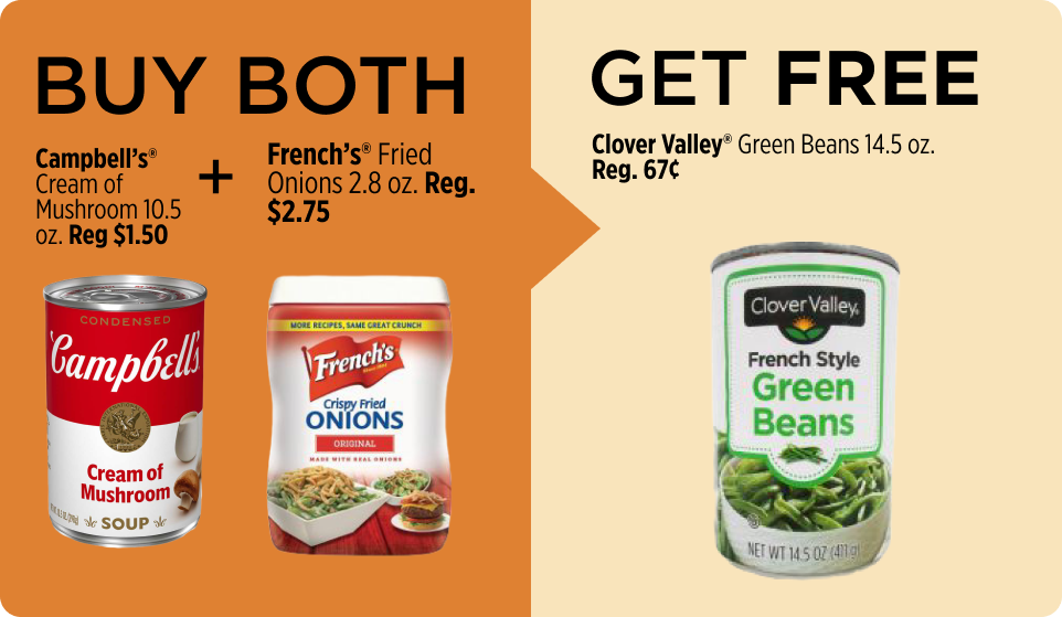 BOGO Free Green Bean Casserole Ingredients