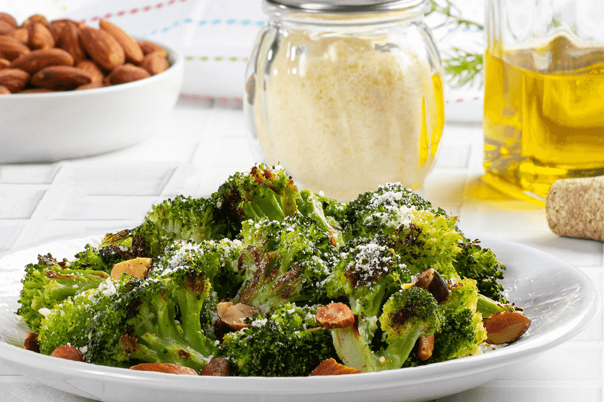 Roasted Broccoli Almondine Recipe