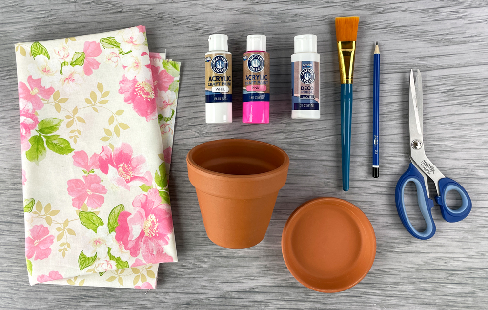 Fabric Covered Pot: What You Will Need
