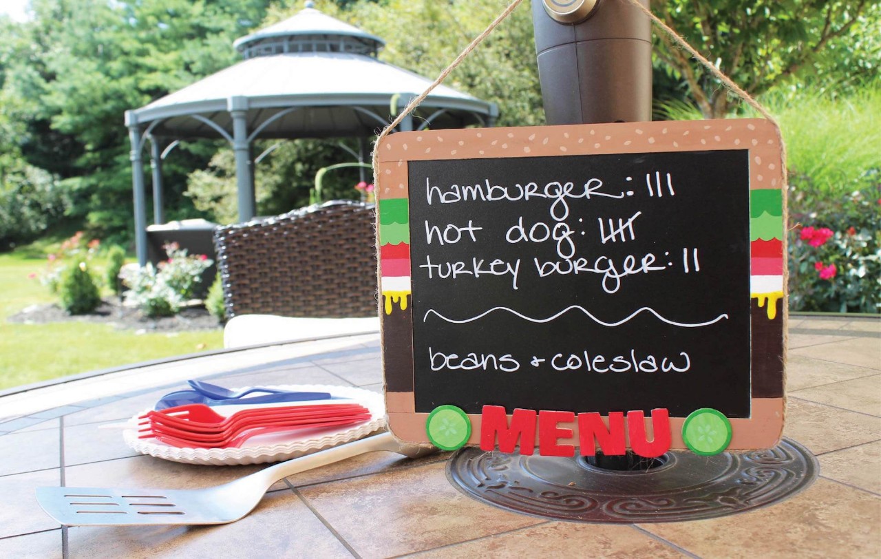 DIY Chalkboard Menu