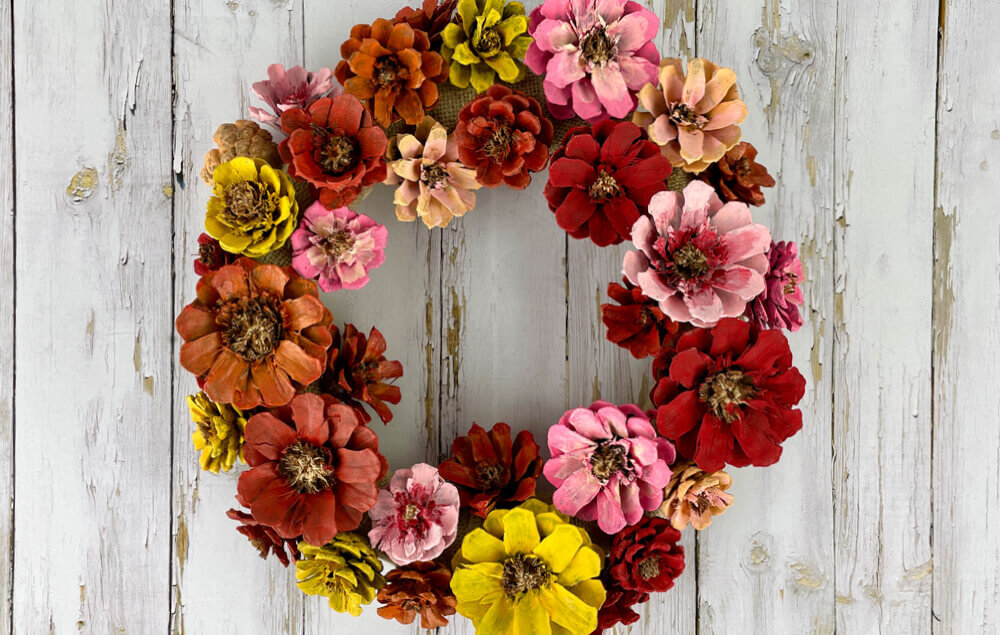 Pine Cone Flower Wreath