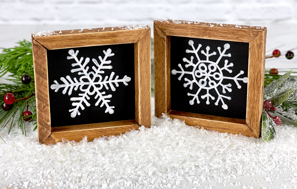 Reverse Canvas Snowflake Art