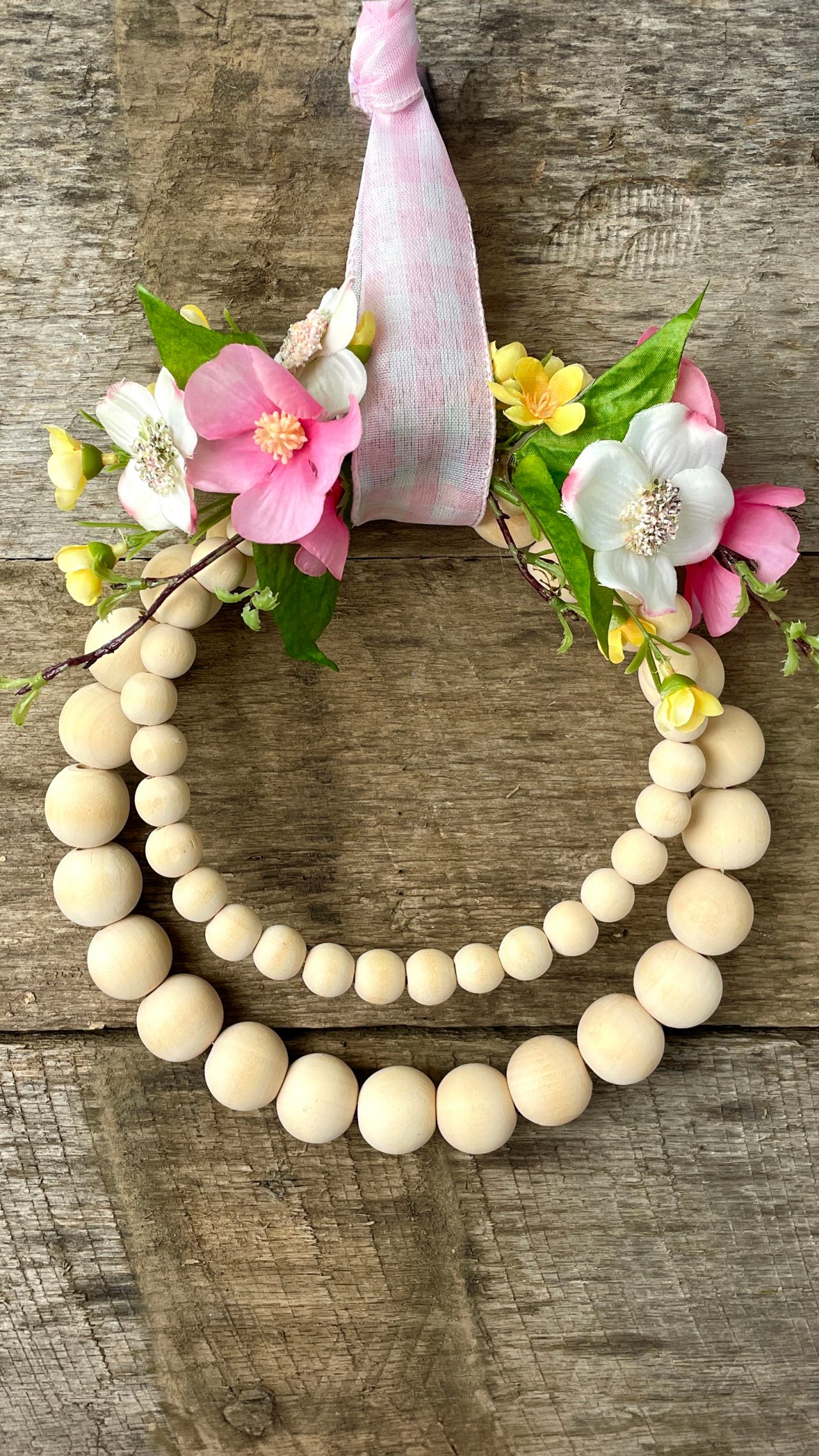 Spring Wood Bead Wreath