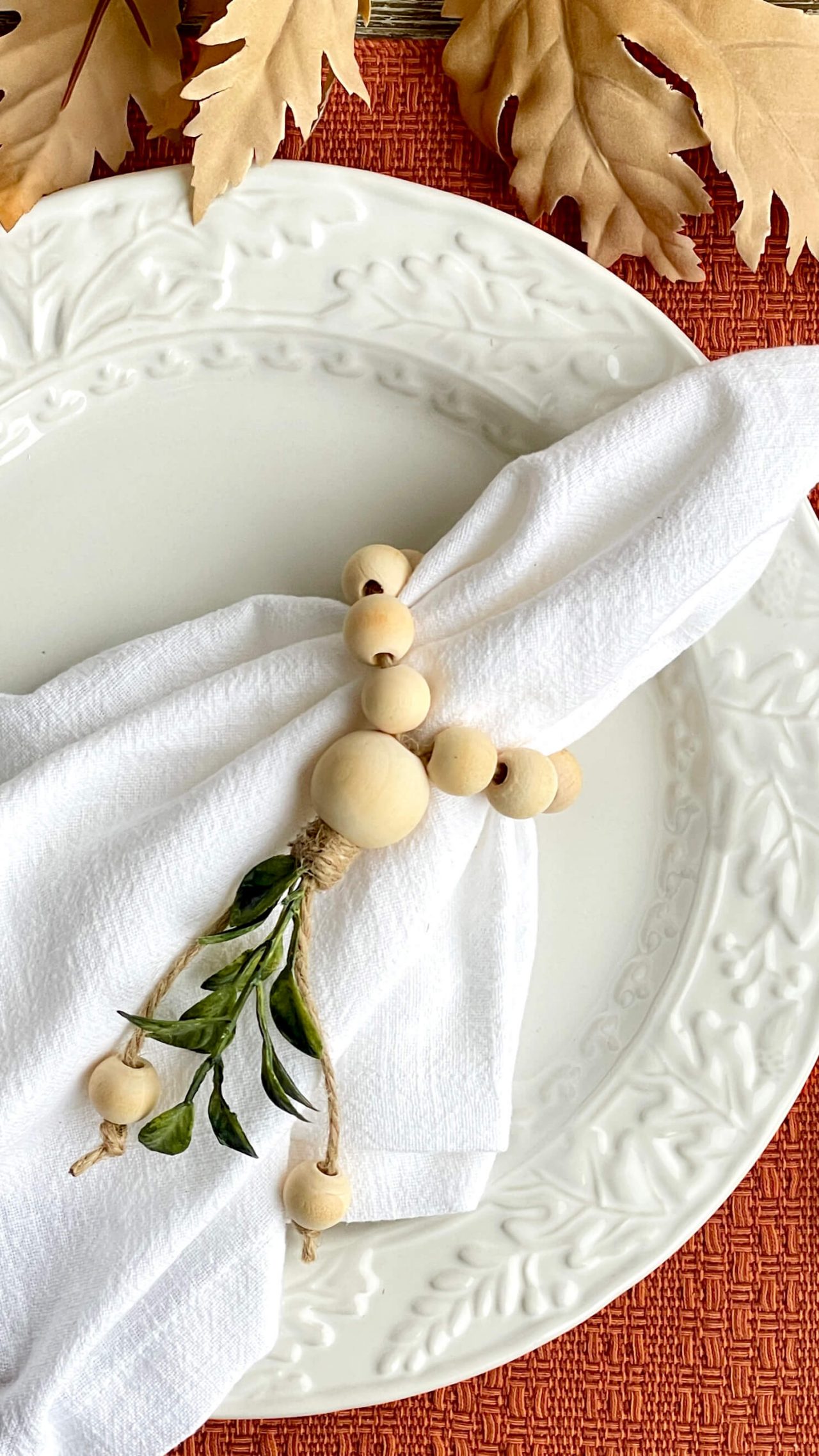 Wood Bead Napkin Ring