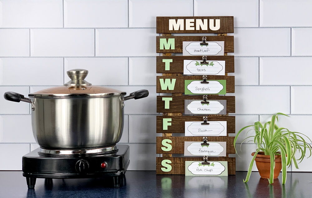 Acrylic Dry Erase Wall Menu Board for Kitchen Weekly Meal Planner & Lists