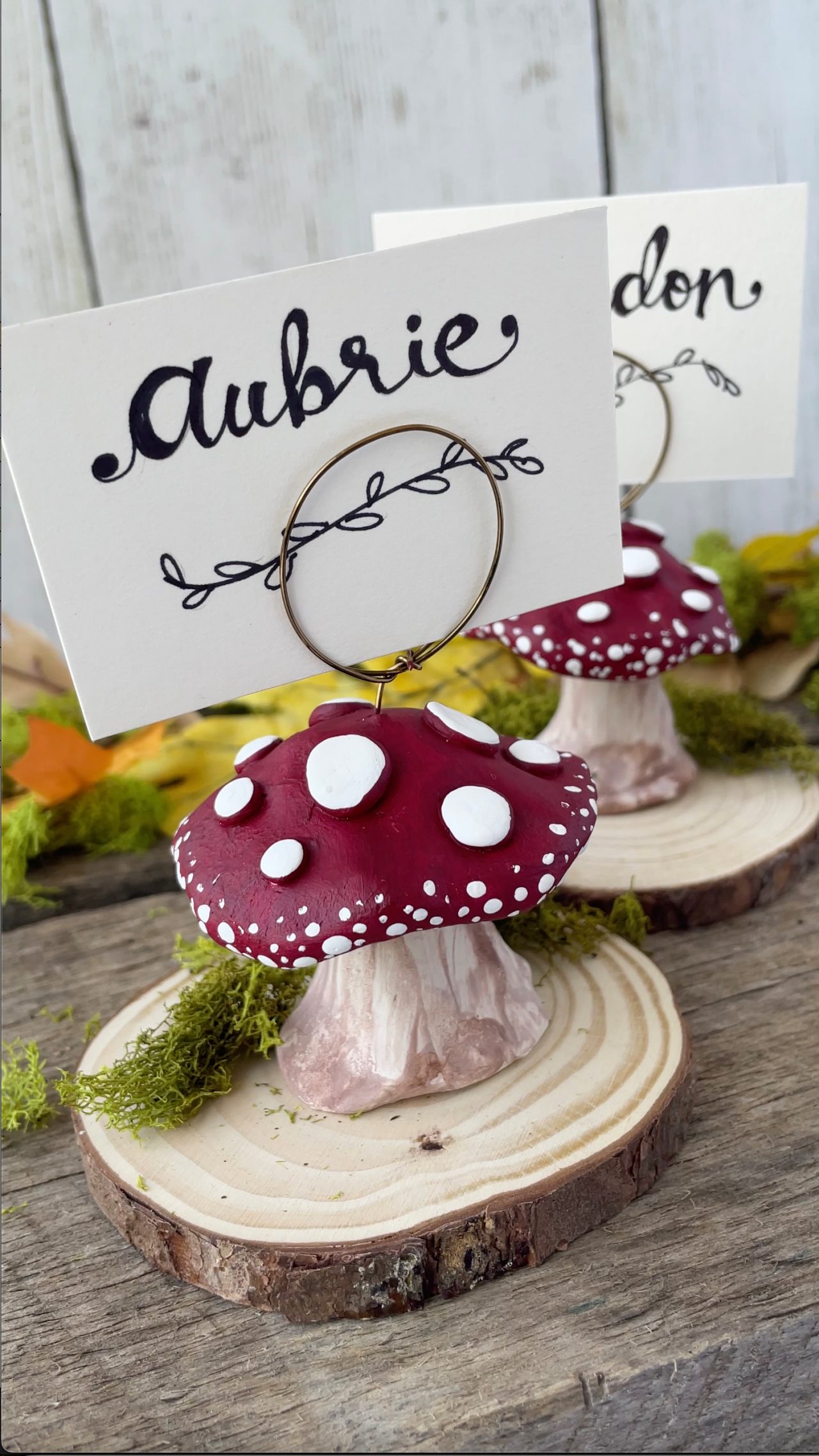 Mushroom Place Card Holder banner