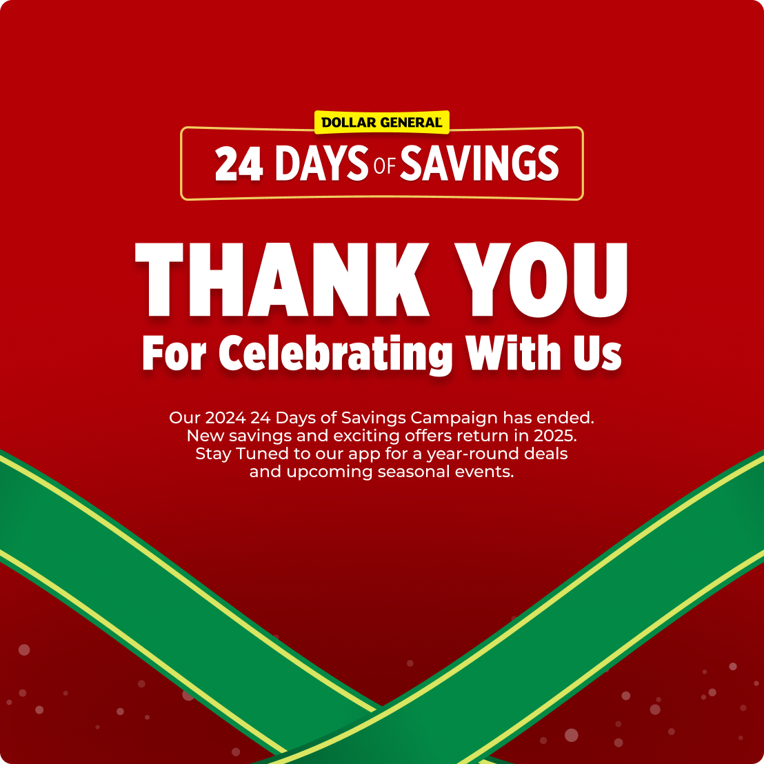 Thank you for celebrating 24 Days of Savings