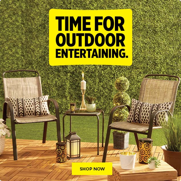 Time for outdoor entertaining. Shop now for outdoor essentials.
