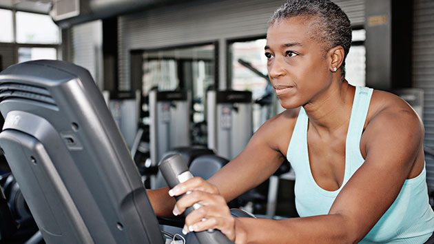 Woman engaged cardiovascular exercise