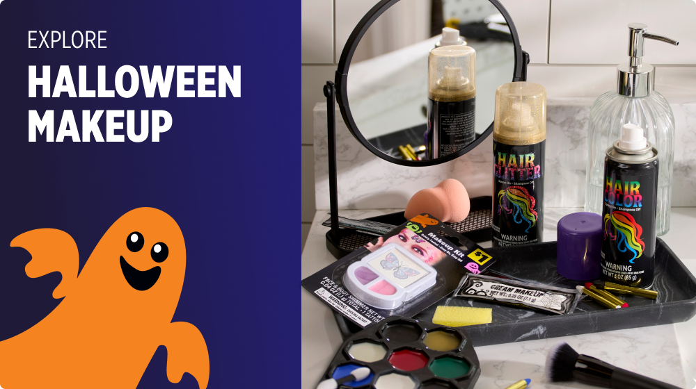 Explore Halloween Makeup — hair glitter, hair color, face makeup and costume cosmetics