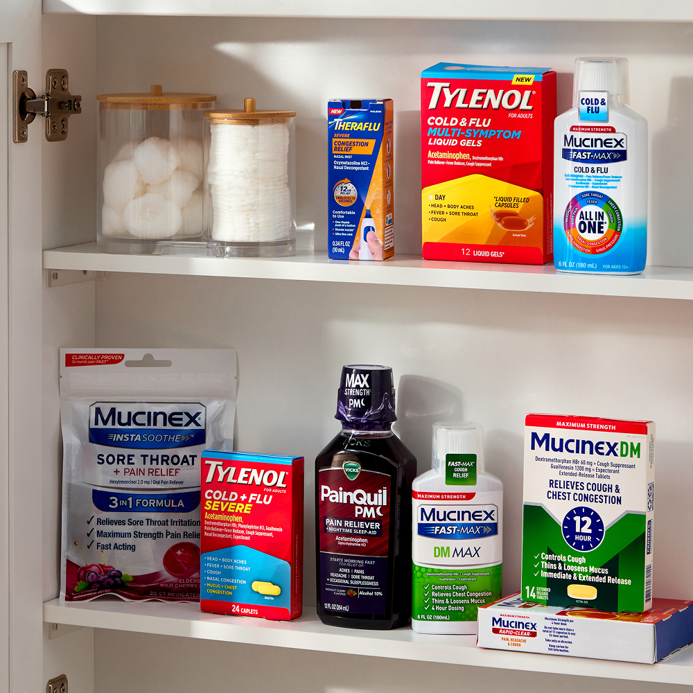 Cold & Flu Relief Essentials — Tylenol, Mucinex, Theraflu and Vicks cold and flu products