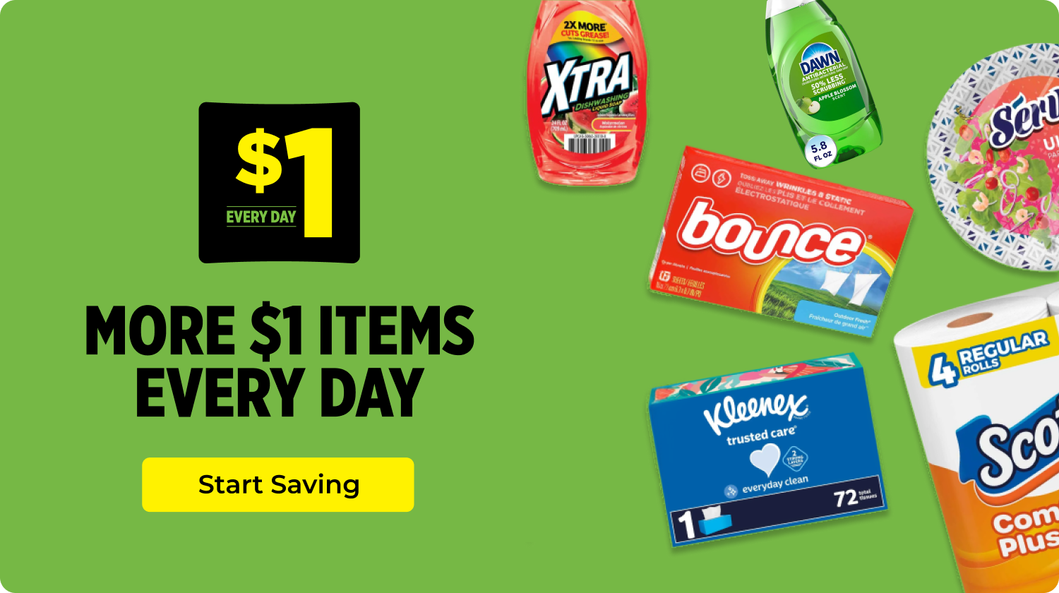 More $1 Items Every Day — $1 Every Day Start Saving