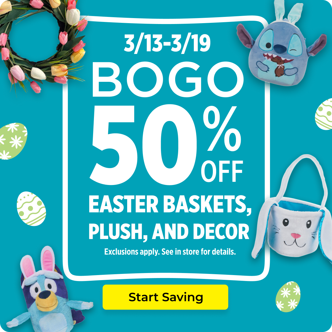 BOGO 50% OFF Easter, Now - 3/19