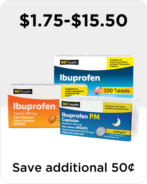 Save on DG Health Ibuprofen Products with DG Digital Coupons