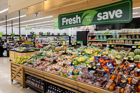 Fruits and vegetables in store