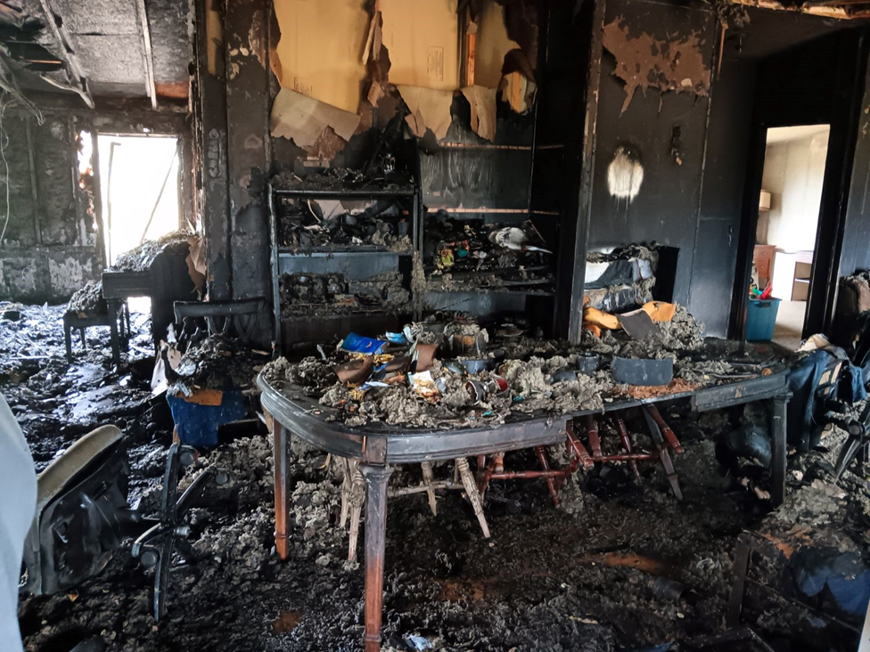 inside of a house after a fire