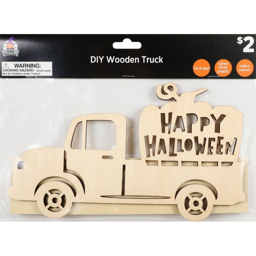 Halloween DIY Wooden Truck Craft - Assorted
