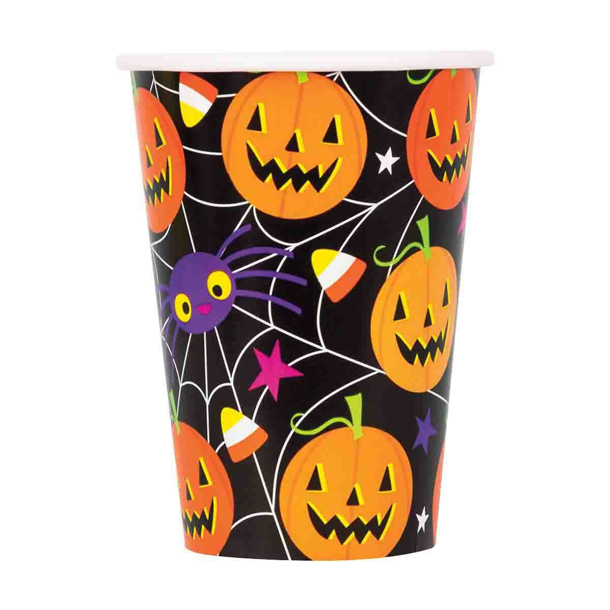12oz Cute Pumpkin & Cat Halloween Paper Cups, 6ct