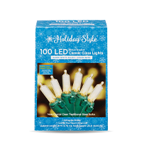 Classic Style LED Glass Christmas Lights - Assorted, 100 ct