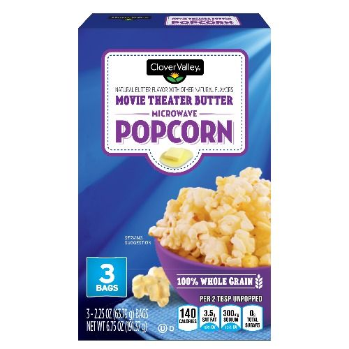 Clover Valley Extra Butter Microwave Popcorn, 3 Ct.
