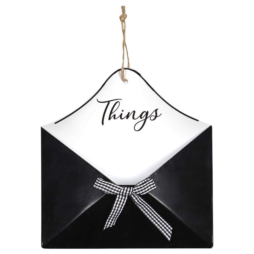 Use this TrueLiving Galvanized Envelope Décor as a catch-all for new mail, keys, notes & more! Comes in two different designs to choose from.
