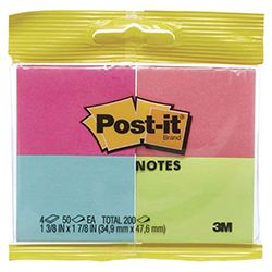 Stay organized and color-coded with a 4 pack of colored post it notes!