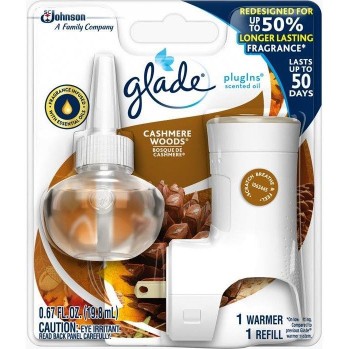 Glade® Plugins® Scented Oil Warmer & Refill Starter Kit - Cashmere Woods