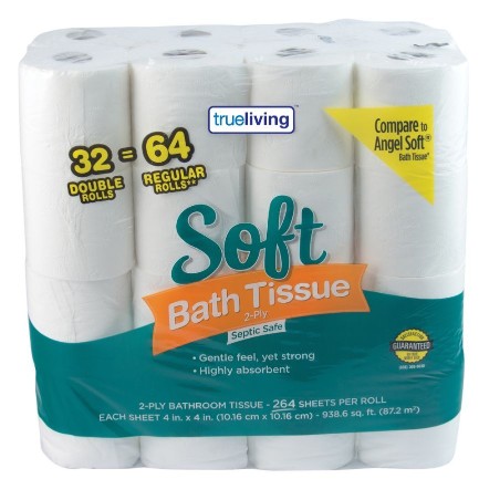 TrueLiving Soft Bath Tissue, 32 Rolls