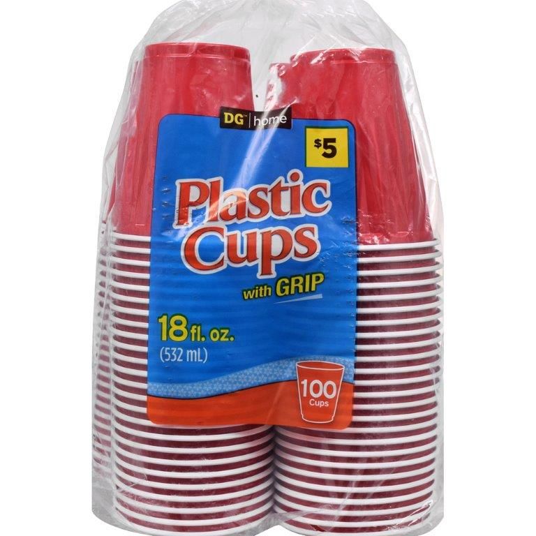 DG Home Red Plastic Cups, 100ct.