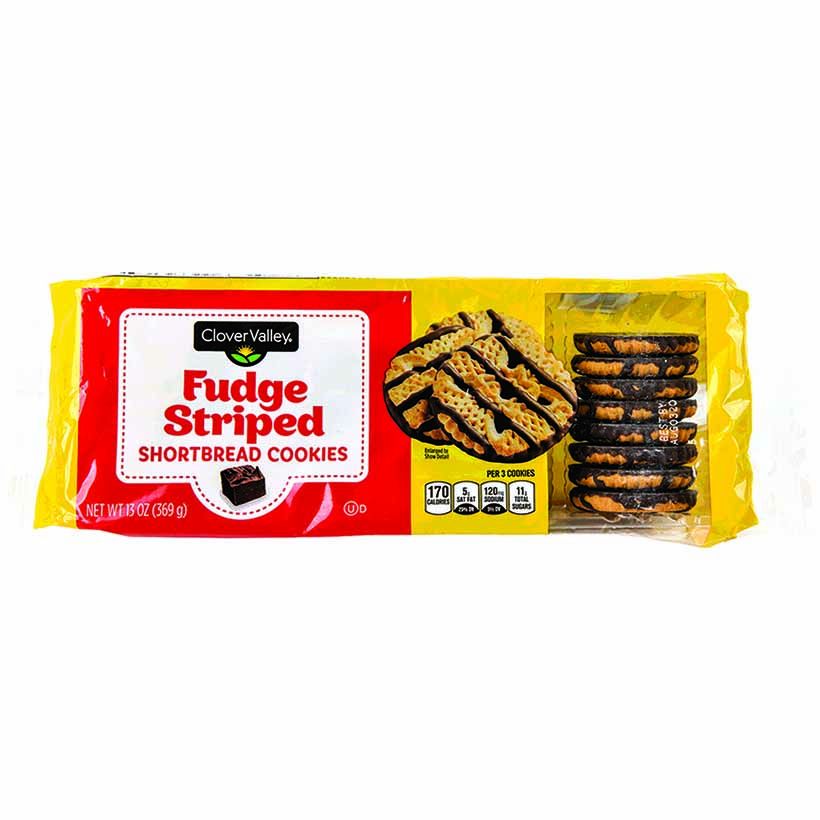 Clover Valley Fudge Striped Shortbread Cookies, 13 oz