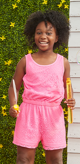 girls apparel pink romper perfect for summer and play