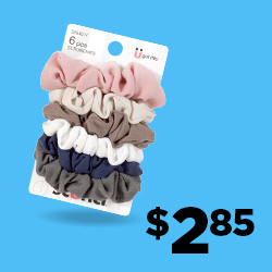 Scunci Hair Scrunchies, 6 pack