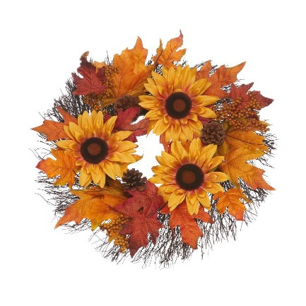Perfect Harvest Artificial Floral Wreath - Assorted