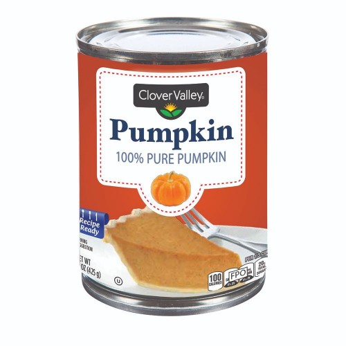 Clover Valley Canned Pumpkin, 100% Pure Pumpkin, 15oz