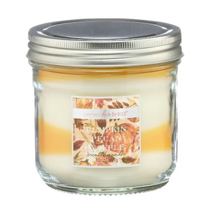 Perfect Harvest Swirl Jar Scented Candle - Pumpkin Pecan Waffle, 13 oz