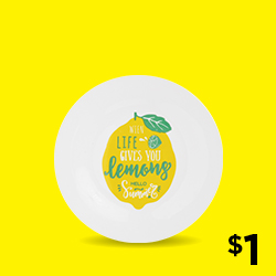 Lemon Print To-Go Containers, Set of 2