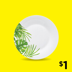 Tropical Leaf Printed Dinner Plate