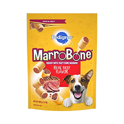 Every dog deserves the best… that’s why PEDIGREE MARROBONE Adult Dog Treats deliver the real beef flavor your best friend craves in an irresistible, tasty snack. These delicious dog biscuits contain real bone marrow all wrapped in a crunchy biscuit and are perfect for your small to large breed dog. They help promote a shiny coat, strong teeth, and healthy bones with a recipe enriched with vitamins A, D, and E. Plus, they come in a resealable, stay-fresh bag for easy treating. PEDIGREE MARROBONE Adult Dog Treats are so flavorful and meaty, your dog won’t be able to resist… so, go ahead and give them what they want! Dogs bring out the good in us. PEDIGREE brings out the good in them. Feed the good.